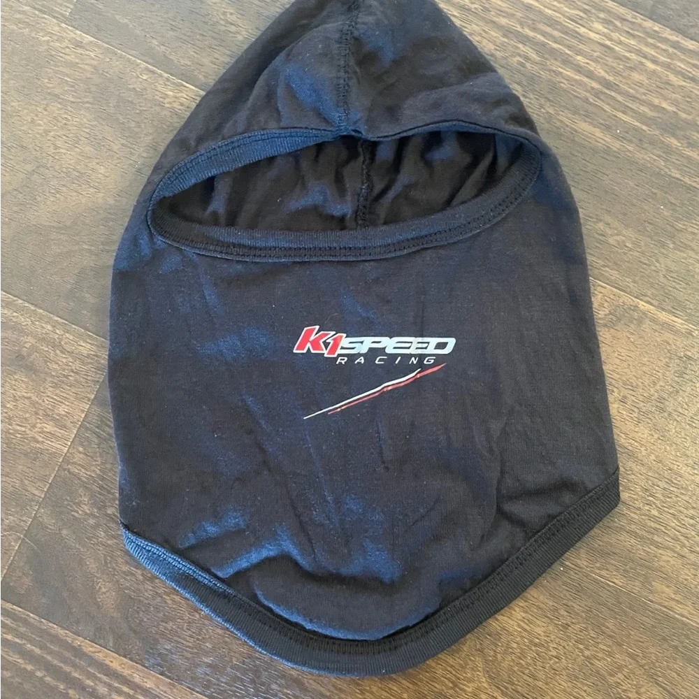 Black Balaclava with Red Logo- K1 Go Cart Racing